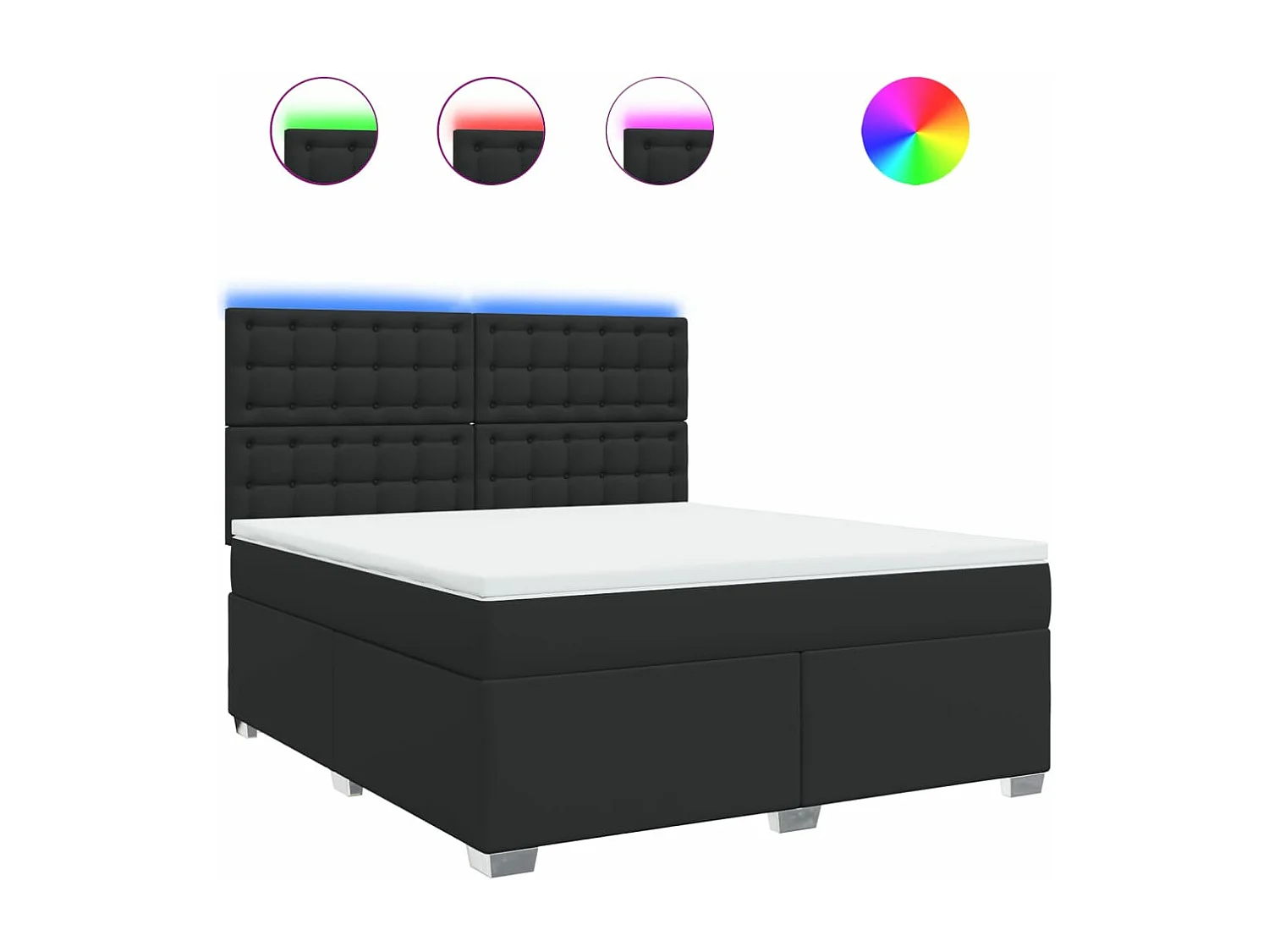 Boxspring met matras kunstleer zwart 180x200 cm