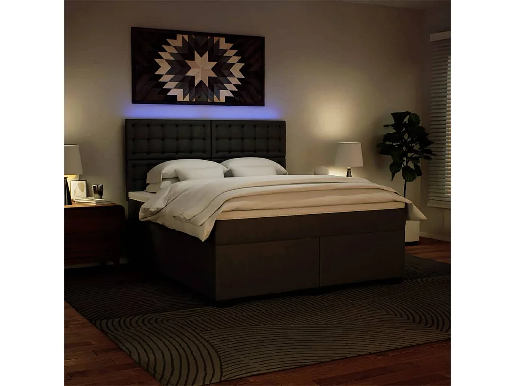 Boxspringbett mit Matratze Schwarz 180x200 cm Kunstleder
