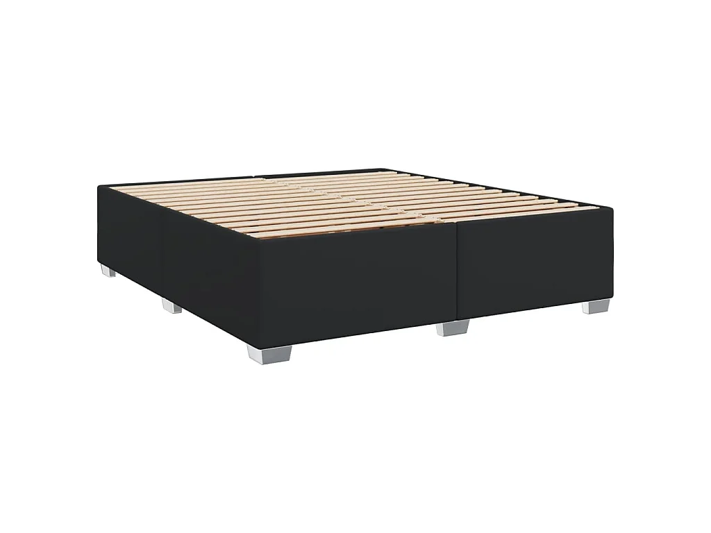Boxspringbett mit Matratze Schwarz 180x200 cm Kunstleder