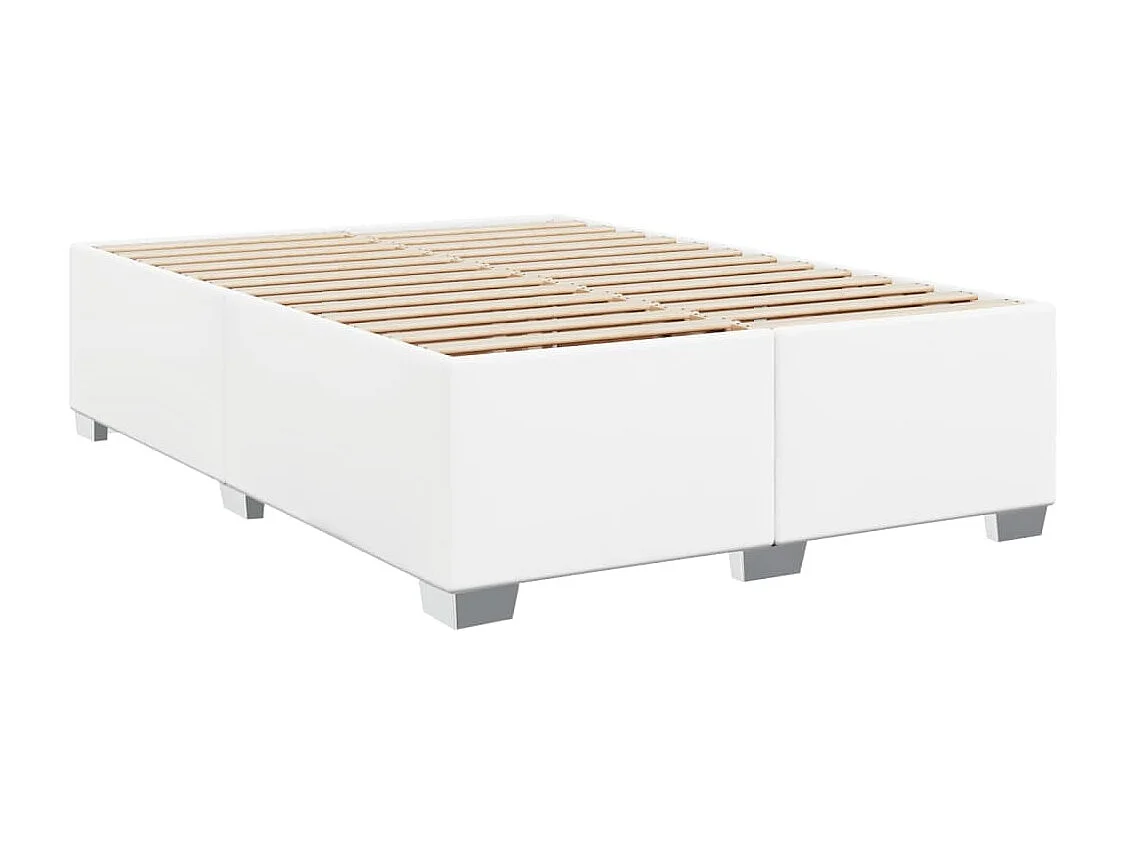 Giroletto a Molle con Materasso Bianco 160x200 cm in Similpelle