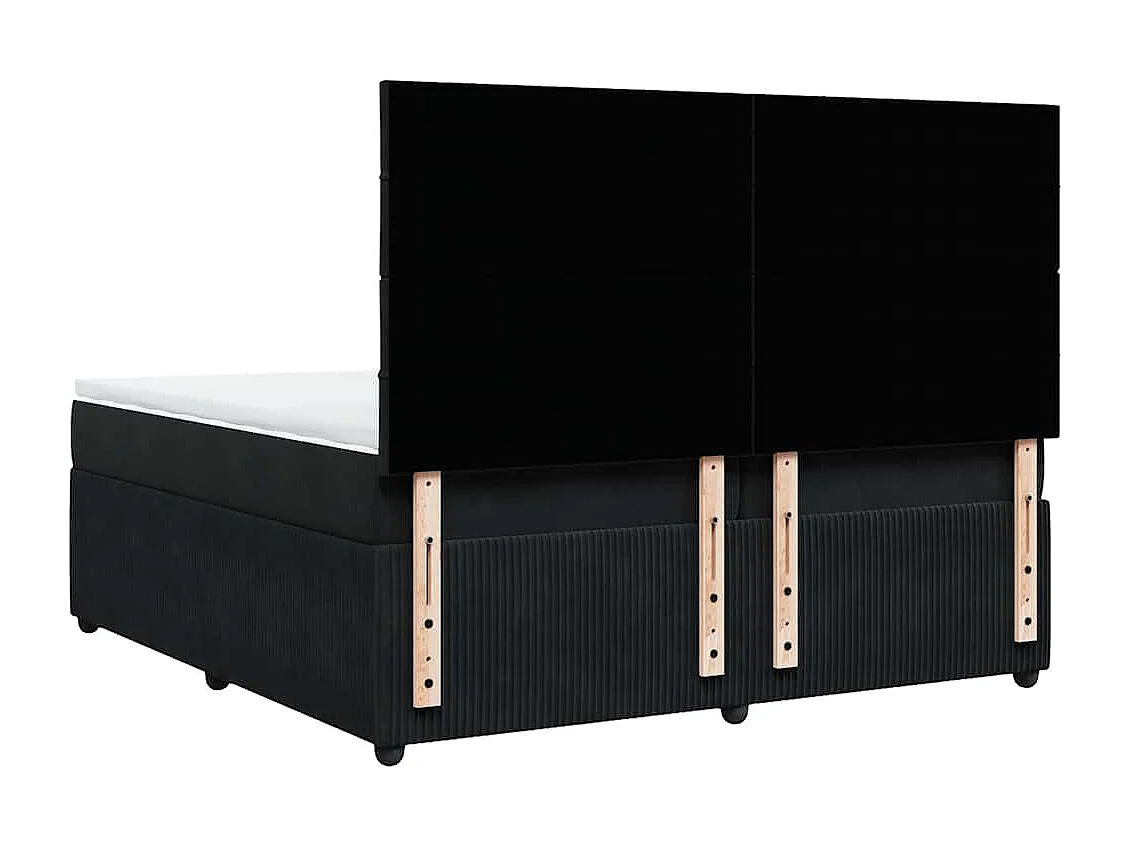 Boxspring met matras fluweel zwart 200x200 cm