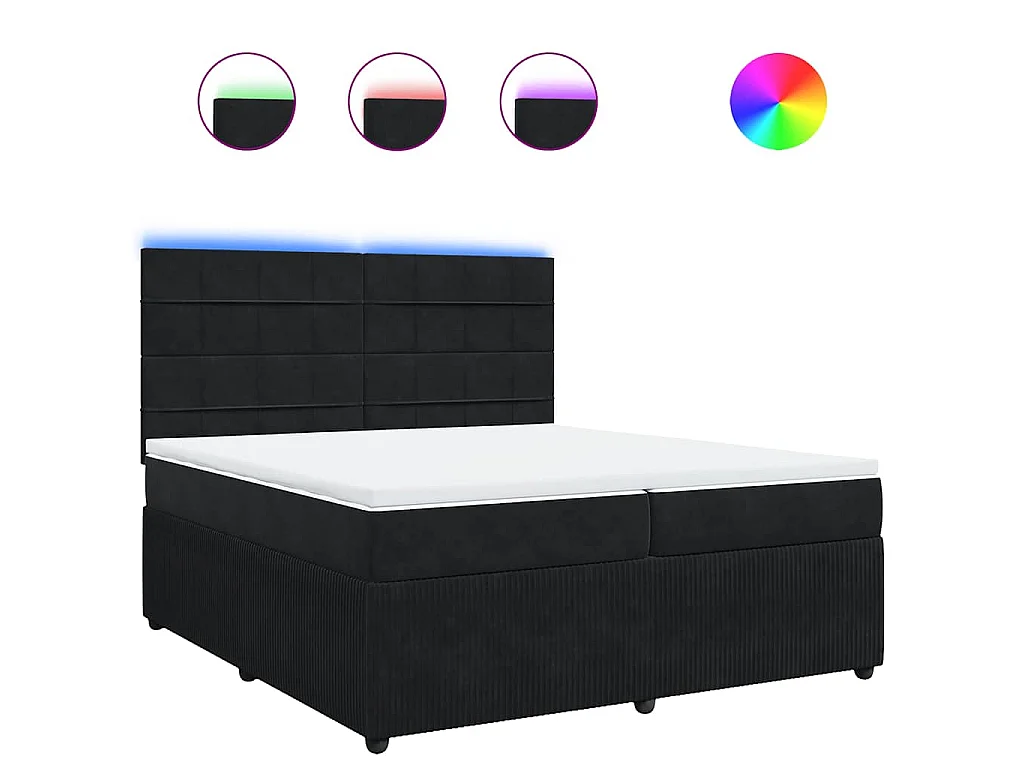 Boxspring met matras fluweel zwart 200x200 cm