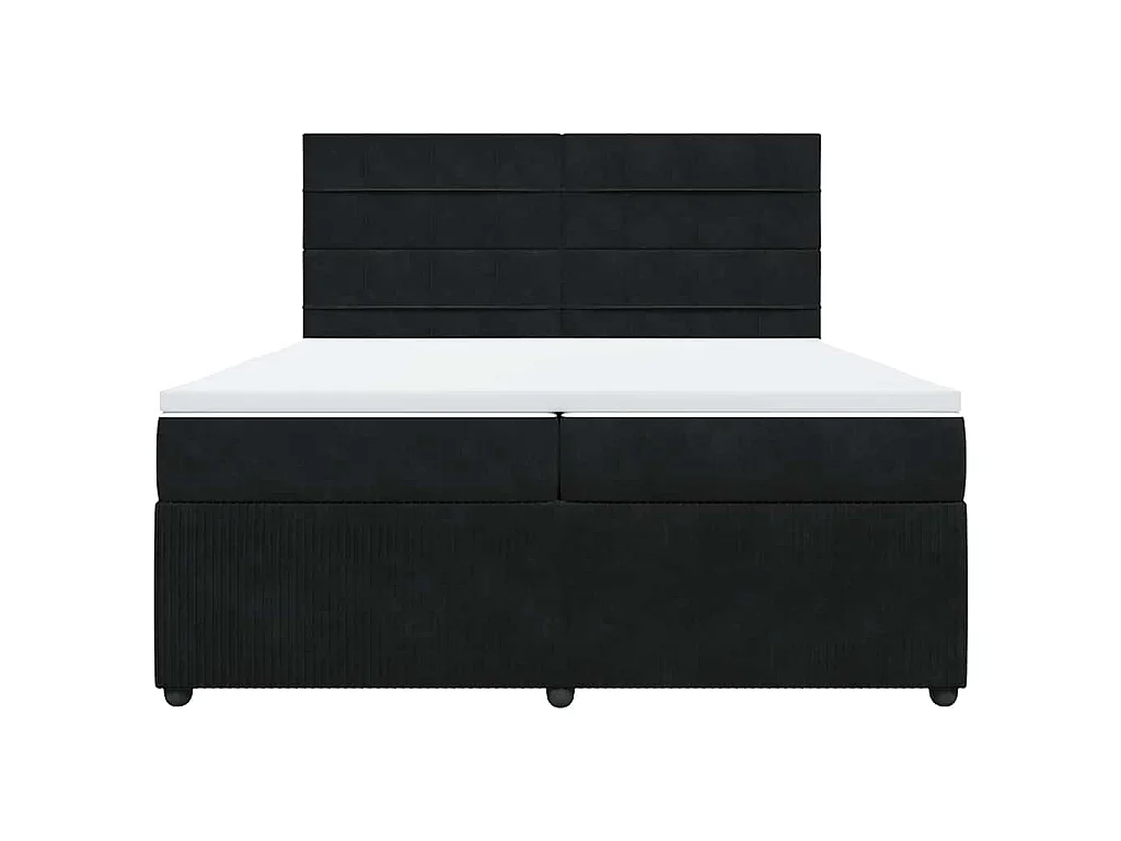 Boxspring met matras fluweel zwart 200x200 cm