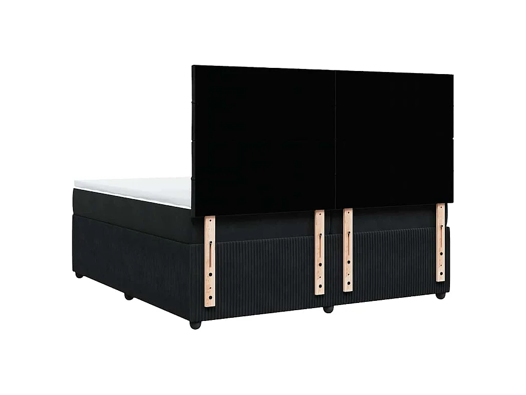 Boxspring met matras fluweel zwart 200x200 cm