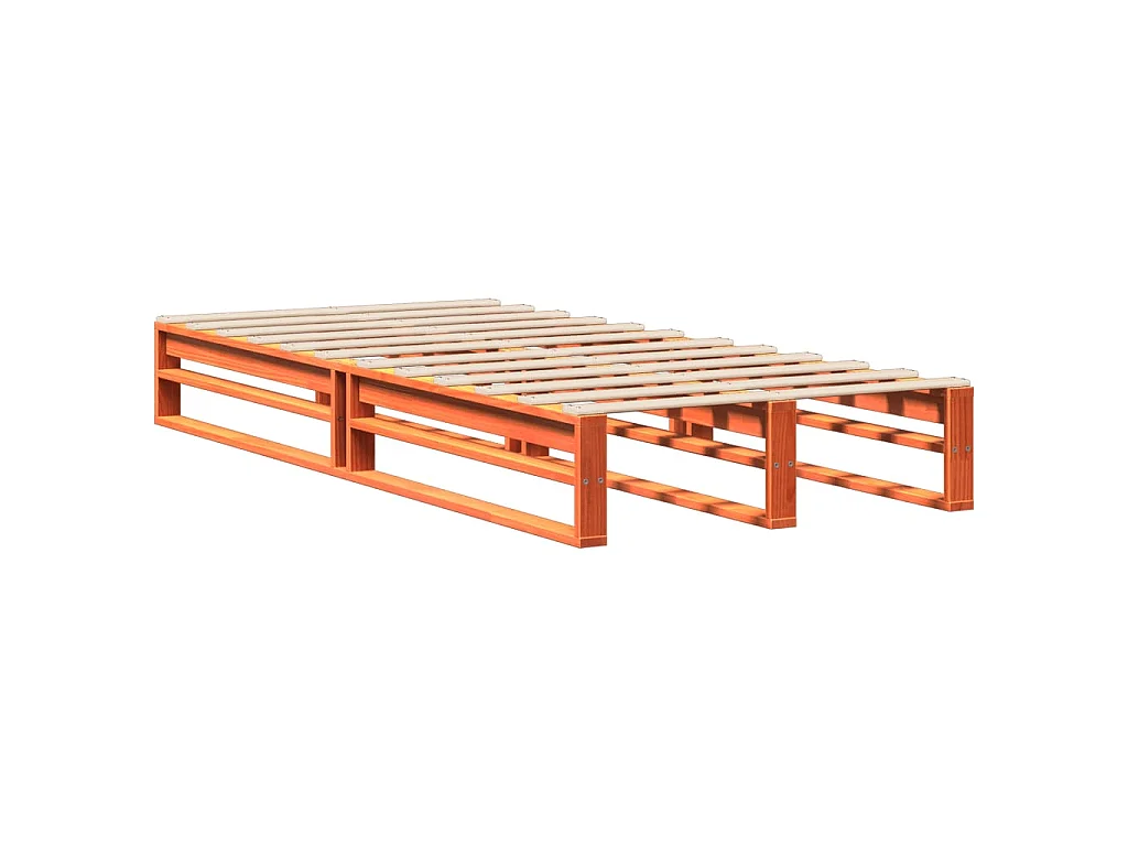 Cadre de lit sans matelas cire marron 90x200 cm bois pin massif