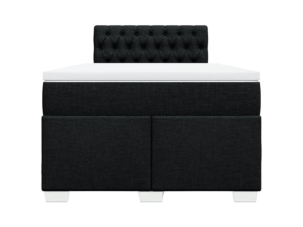 Sommier à lattes de lit avec matelas Noir 120x200 cm Tissu