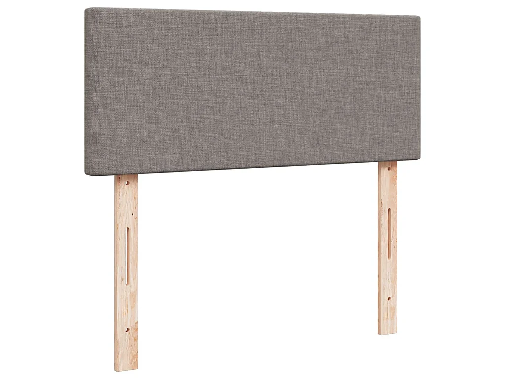 Cama box spring con colchón tela gris taupe 120x200 cm