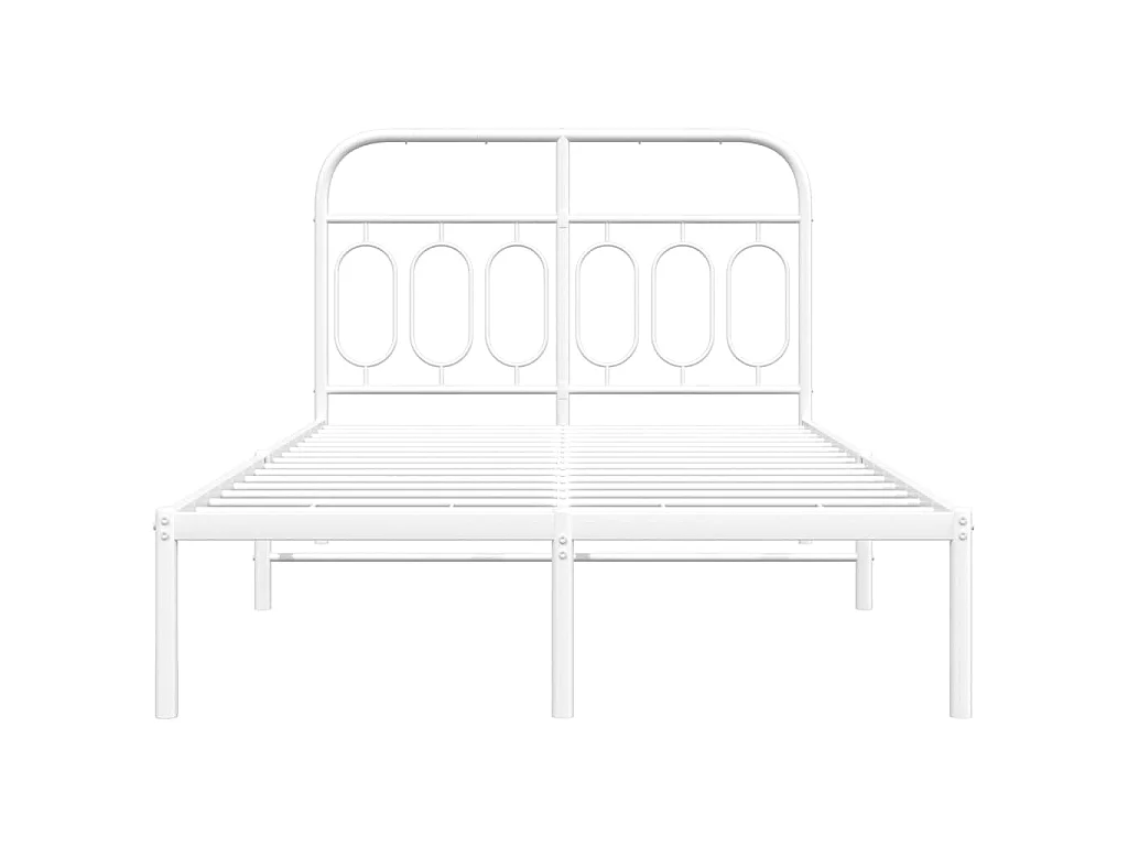 Estrutura de cama com cabeceira 120x190 cm metal branco