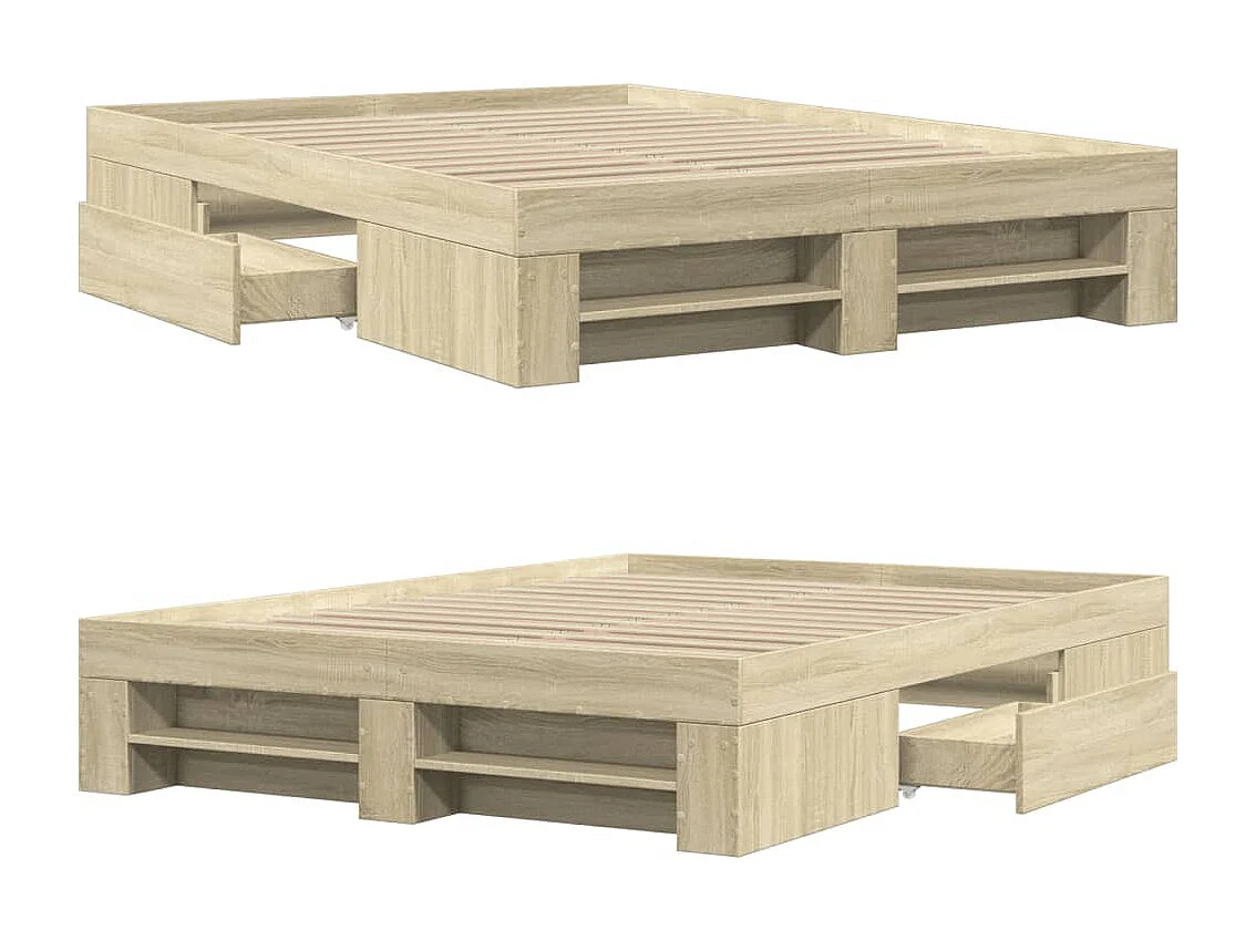 Bedframe zonder matras hout sonoma eikenkleurig 140x190 cm