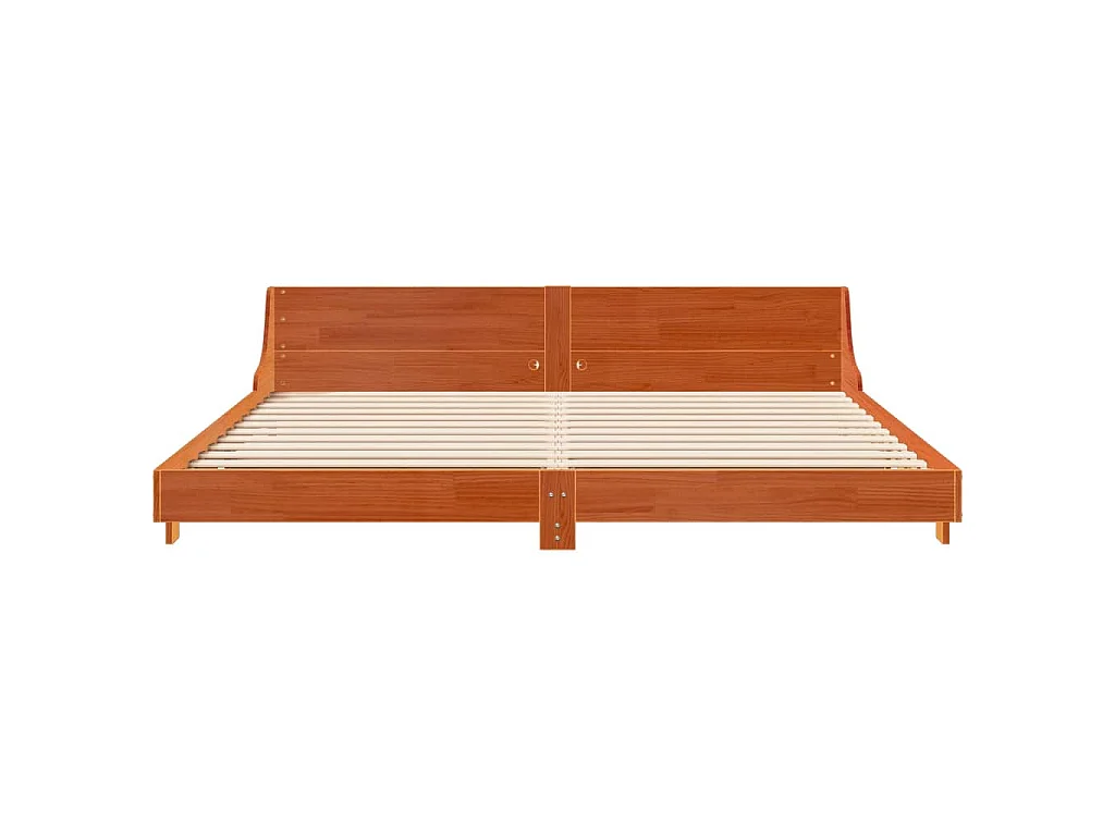 Letto senza Materasso Marrone Cera 200x200 cm in Legno di Pino