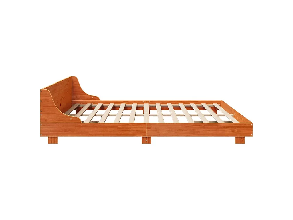 Letto senza Materasso Marrone Cera 200x200 cm in Legno di Pino