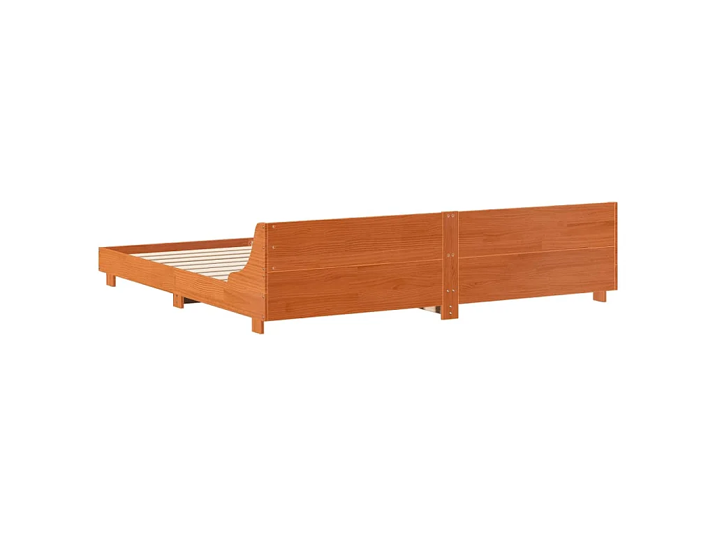 Letto senza Materasso Marrone Cera 200x200 cm in Legno di Pino