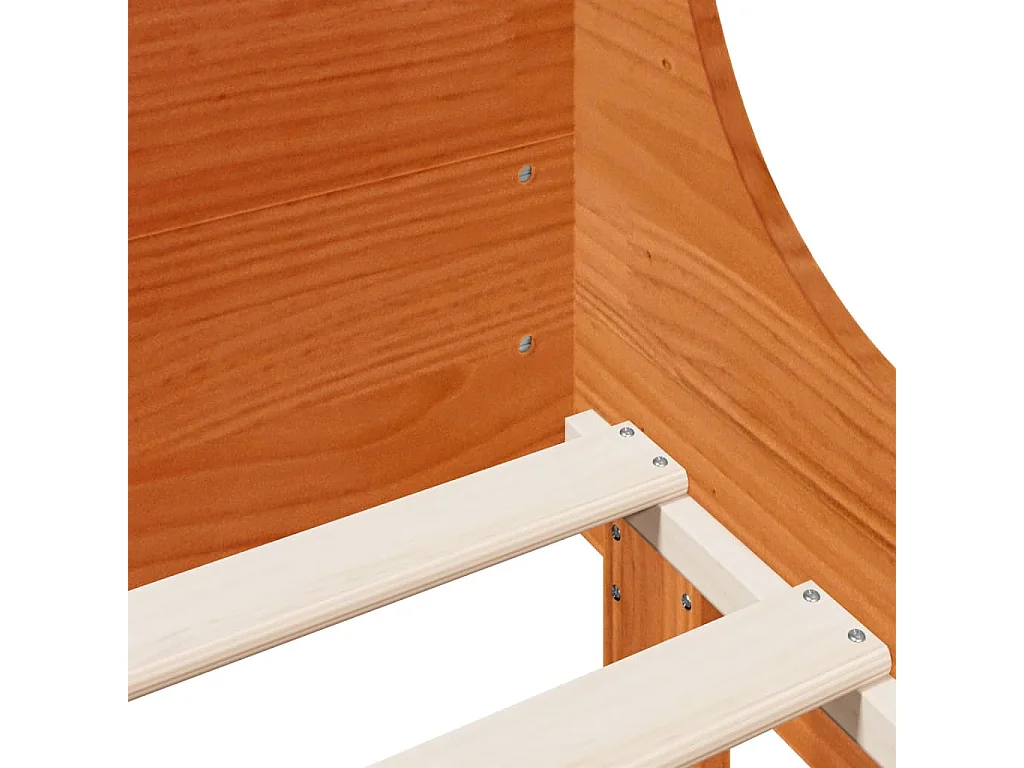 Letto senza Materasso Marrone Cera 200x200 cm in Legno di Pino