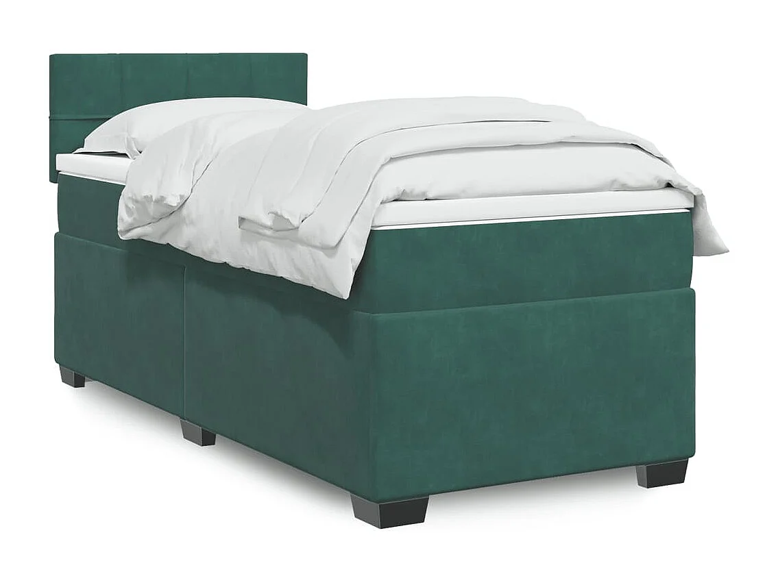 Sommier à lattes de lit et matelas Vert foncé 80x200 cm Velours