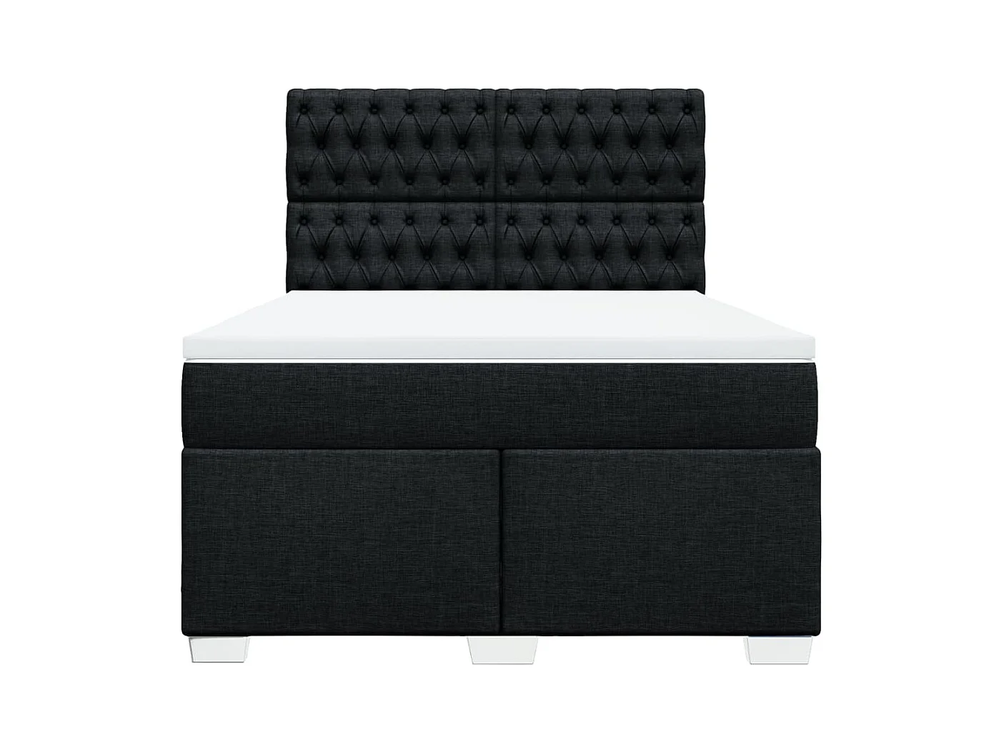 Boxspringbett mit Matratze Schwarz 140x190 cm Stoff