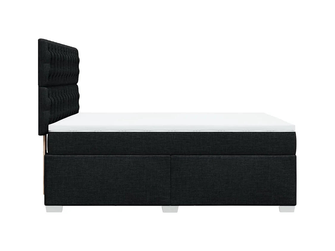Boxspringbett mit Matratze Schwarz 140x190 cm Stoff