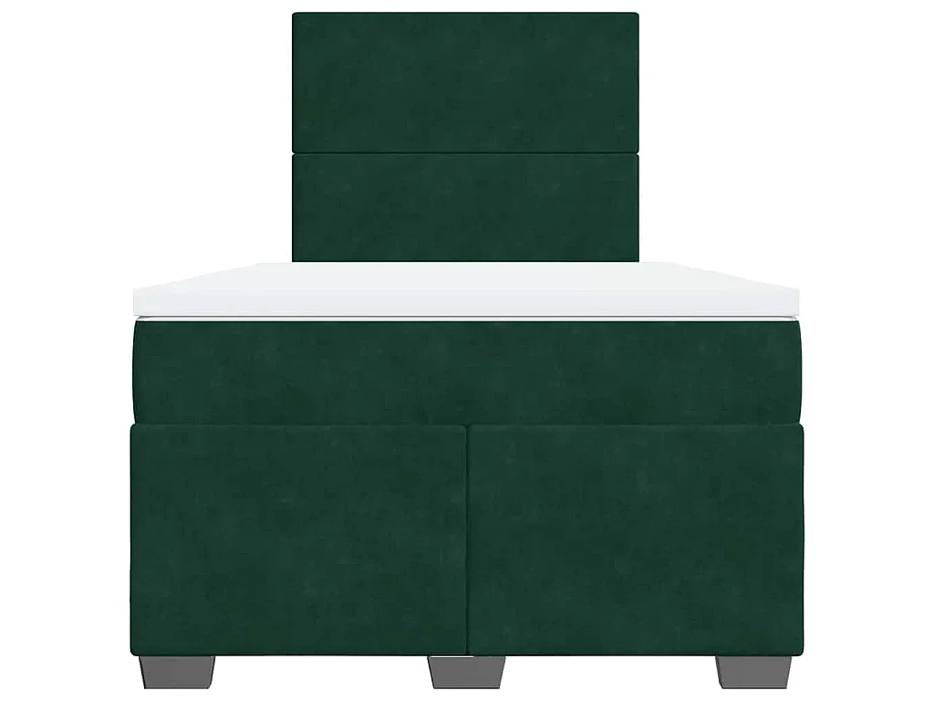 Giroletto a Molle con Materasso Verde Scuro 120x190 cm Velluto