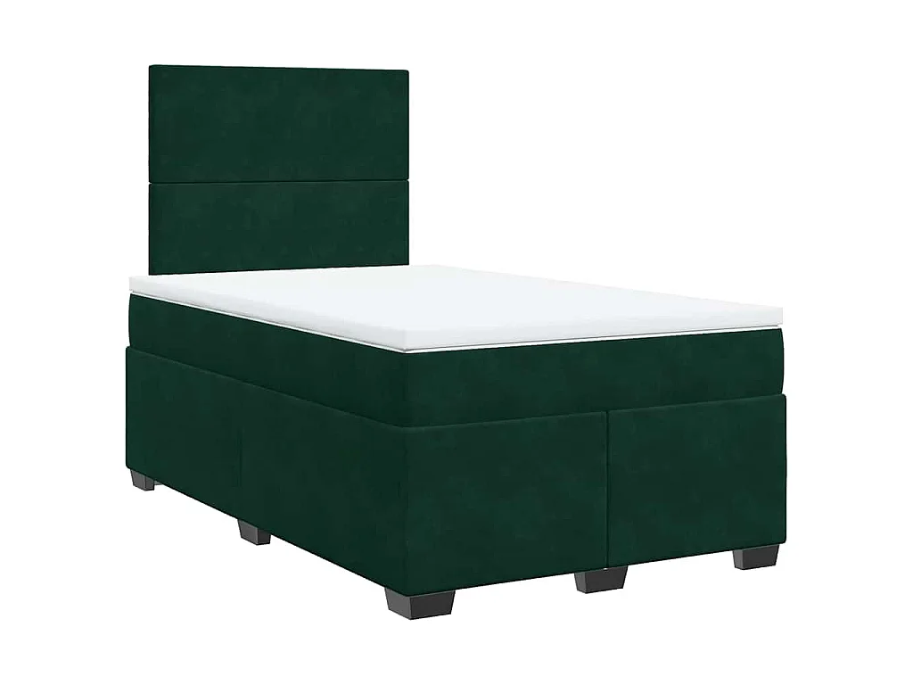 Sommier à lattes de lit avec matelas vert foncé 120x190 cm