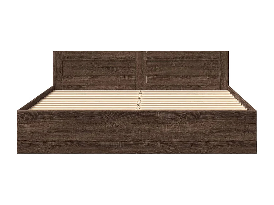 Cadre de lit tête de lit sans matelas chêne marron 200x200 cm