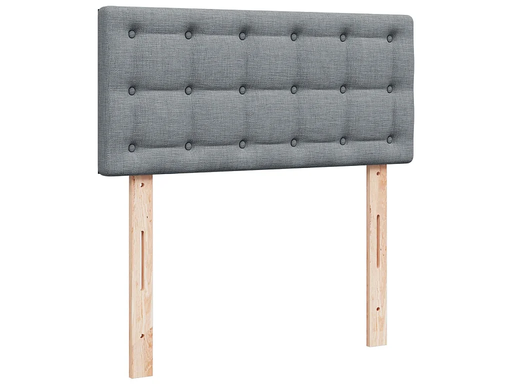 Boxspring met matras stof lichtgrijs 90x190 cm