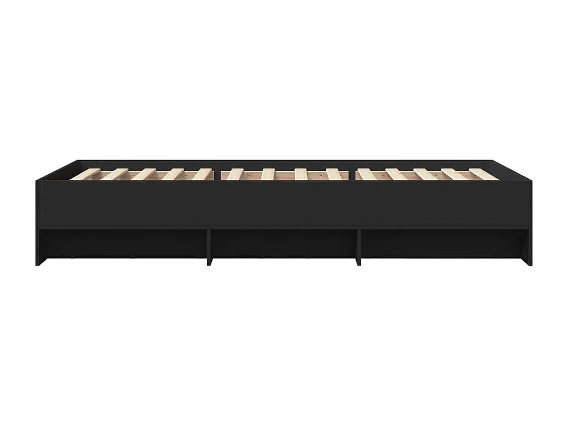 Cadre de lit sans matelas noir 90x200 cm bois d'ingénierie