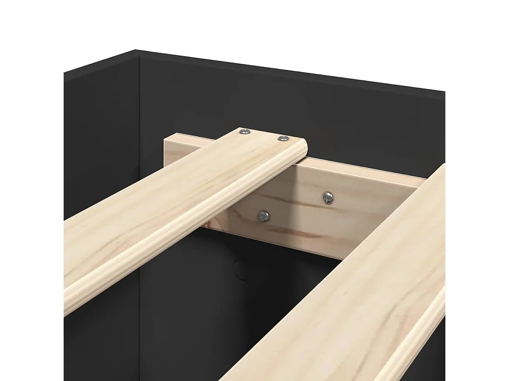 Cadre de lit sans matelas noir 90x200 cm bois d'ingénierie