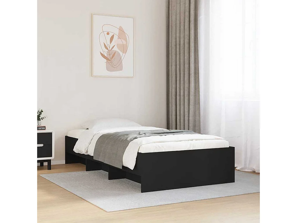 Bettgestell Schwarz 90x200 cm Holzwerkstoff