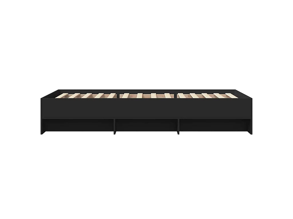 Cadre de lit sans matelas noir 90x200 cm bois d'ingénierie