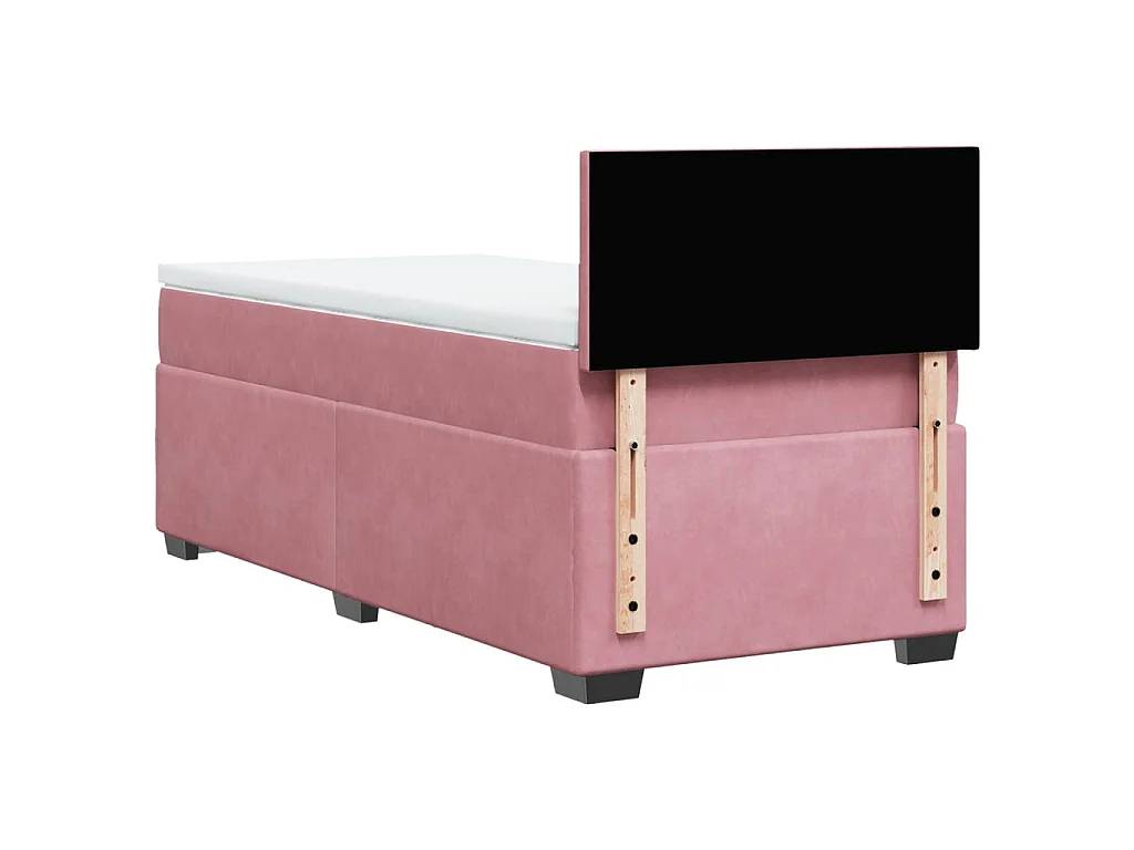 Giroletto a Molle con Materasso Rosa 90x190 cm in Velluto