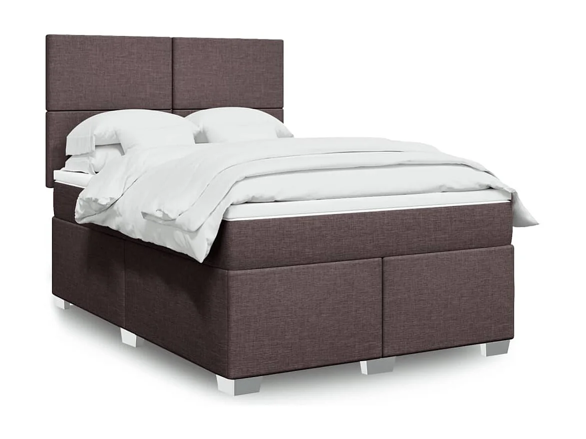 Boxspringbett mit Matratze Dunkelbraun 140x200 cm Stoff