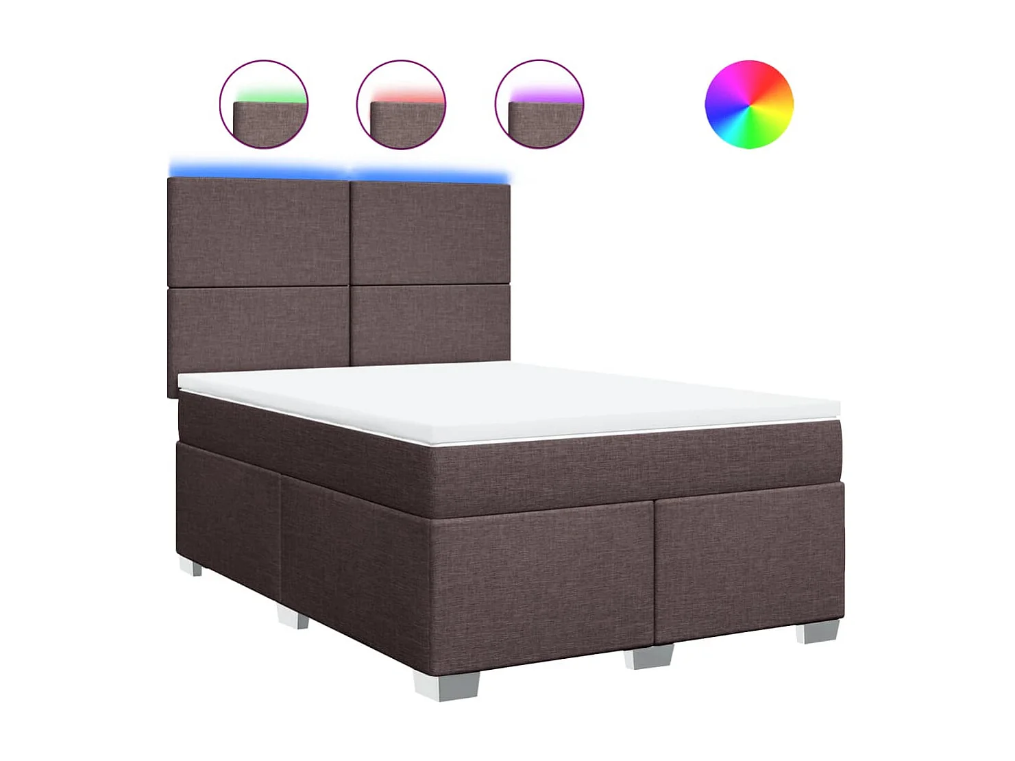 Boxspringbett mit Matratze Dunkelbraun 140x200 cm Stoff