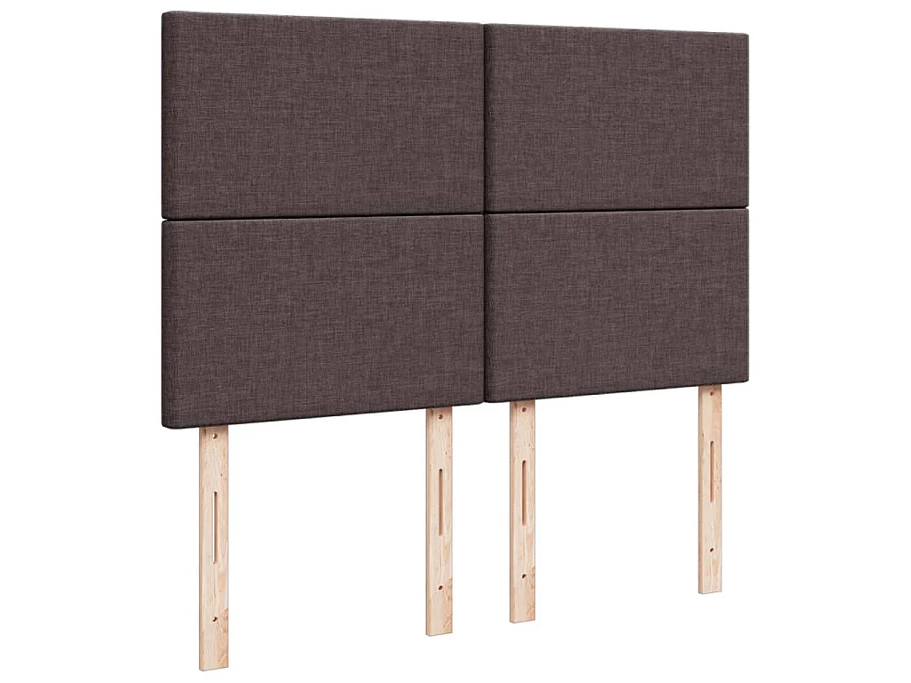 Cama box spring con colchón tela marrón oscuro 140x200 cm