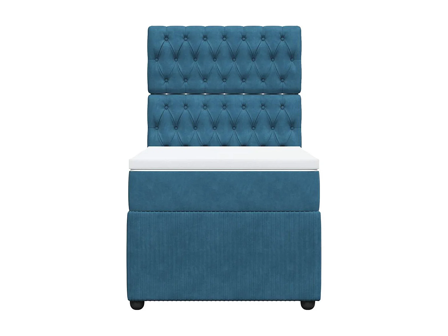 Sommier à lattes de lit avec matelas bleu 90x190 cm velours