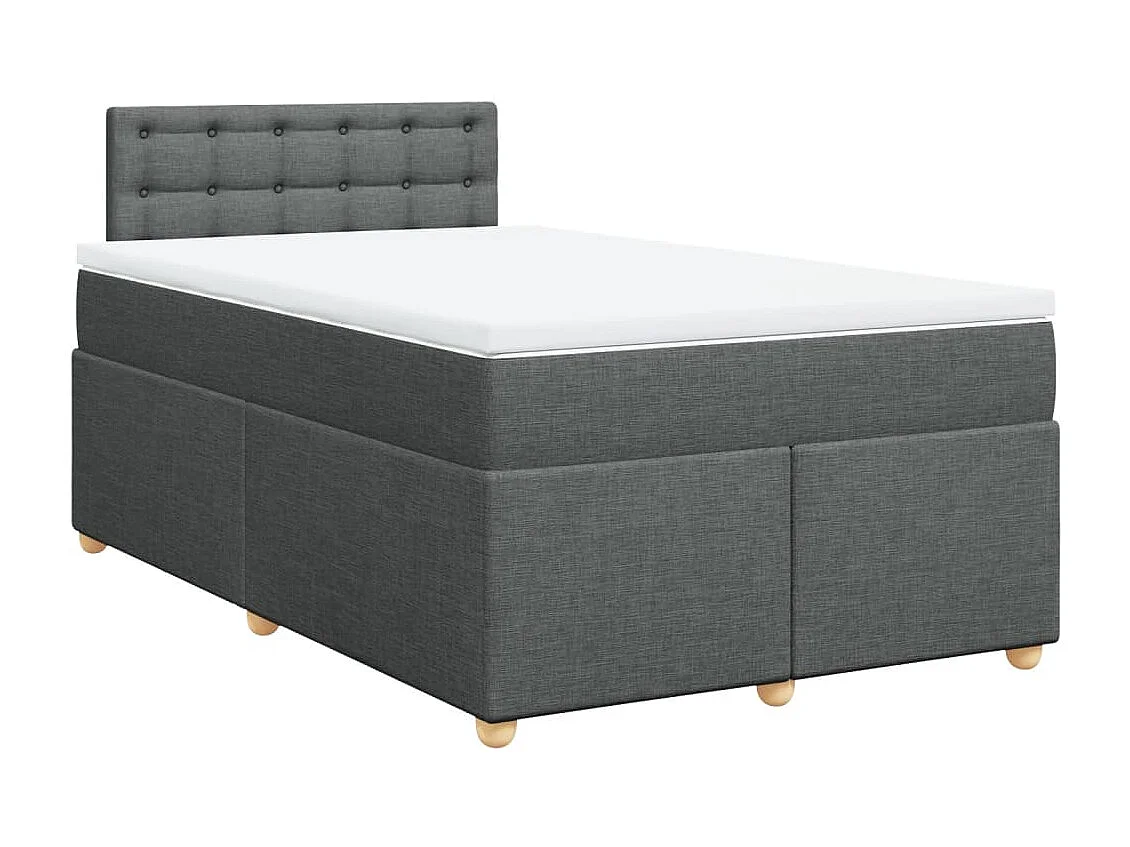 Boxspringbett mit Matratze Dunkelgrau 120x200 cm Stoff