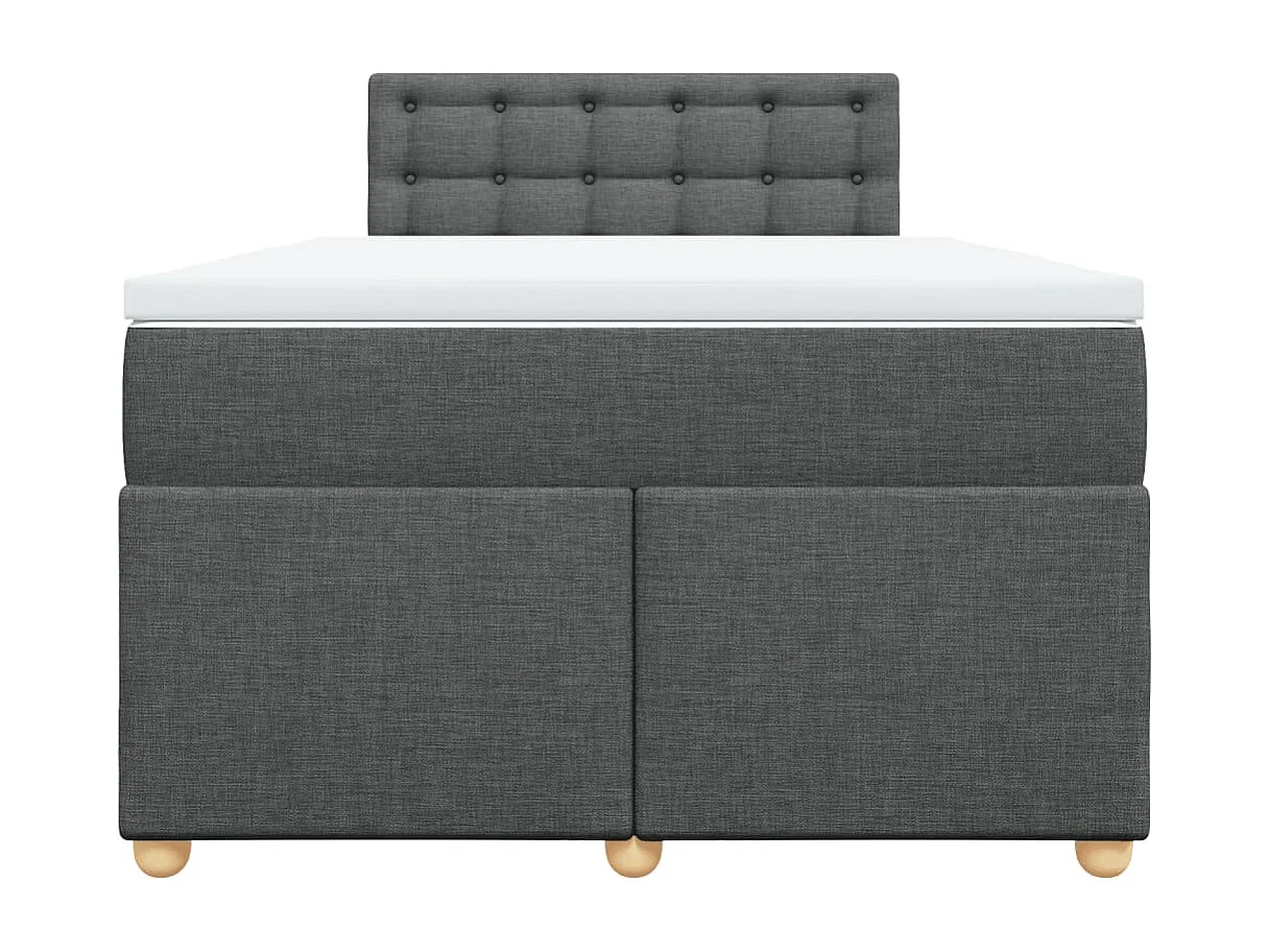 Sommier à lattes de lit avec matelas Gris foncé 120x200cm Tissu