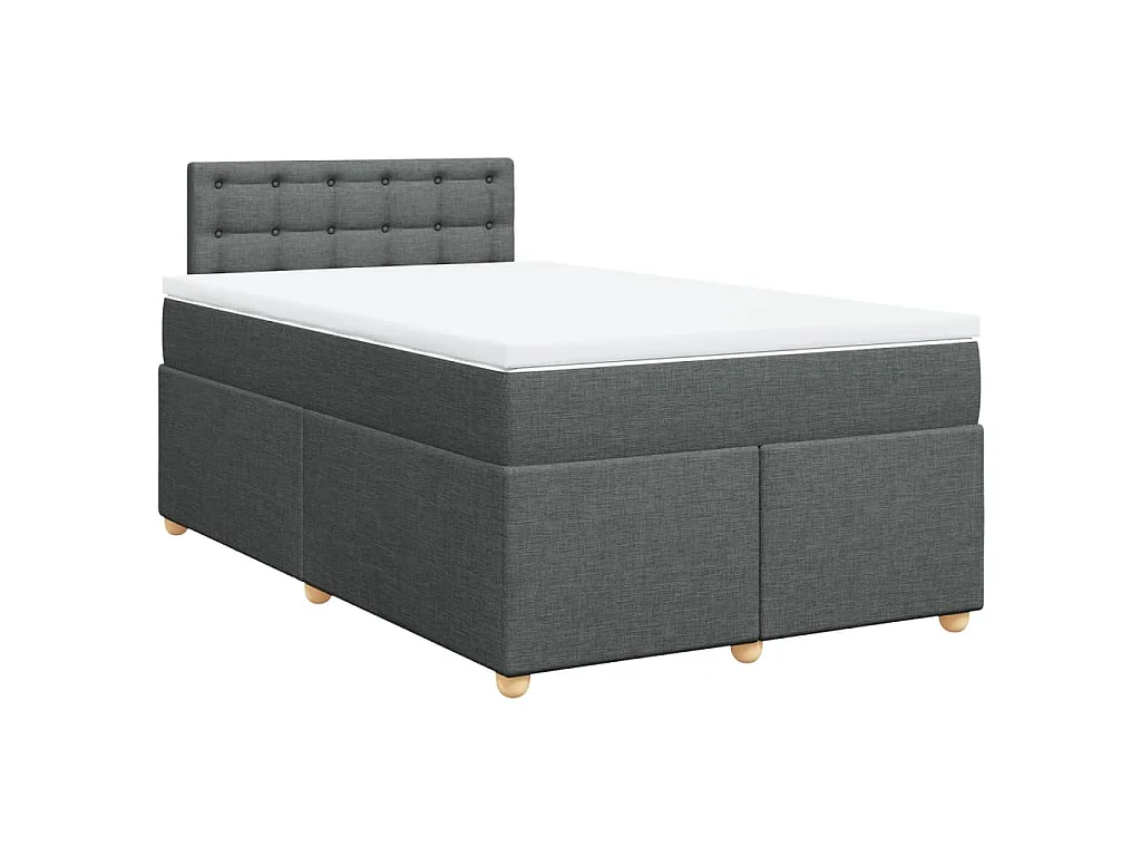 Boxspringbett mit Matratze Dunkelgrau 120x200 cm Stoff