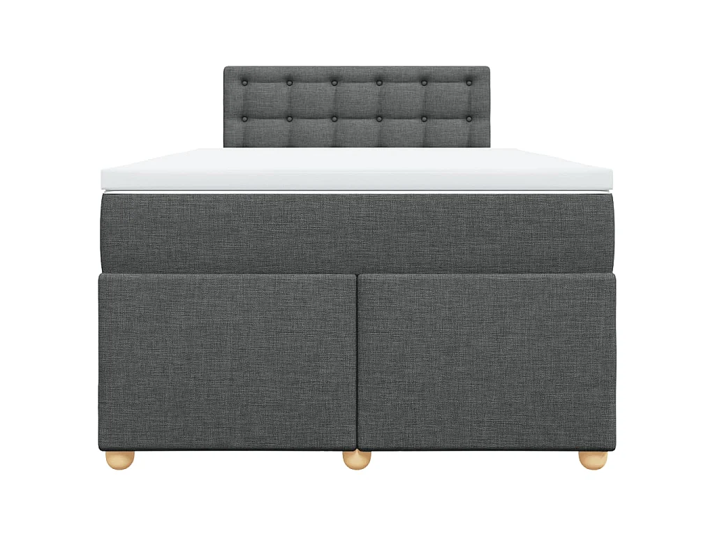Boxspringbett mit Matratze Dunkelgrau 120x200 cm Stoff