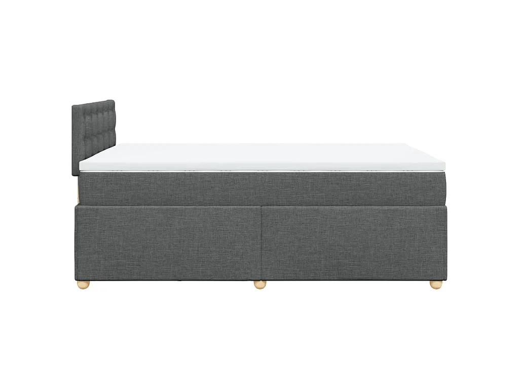 Boxspringbett mit Matratze Dunkelgrau 120x200 cm Stoff