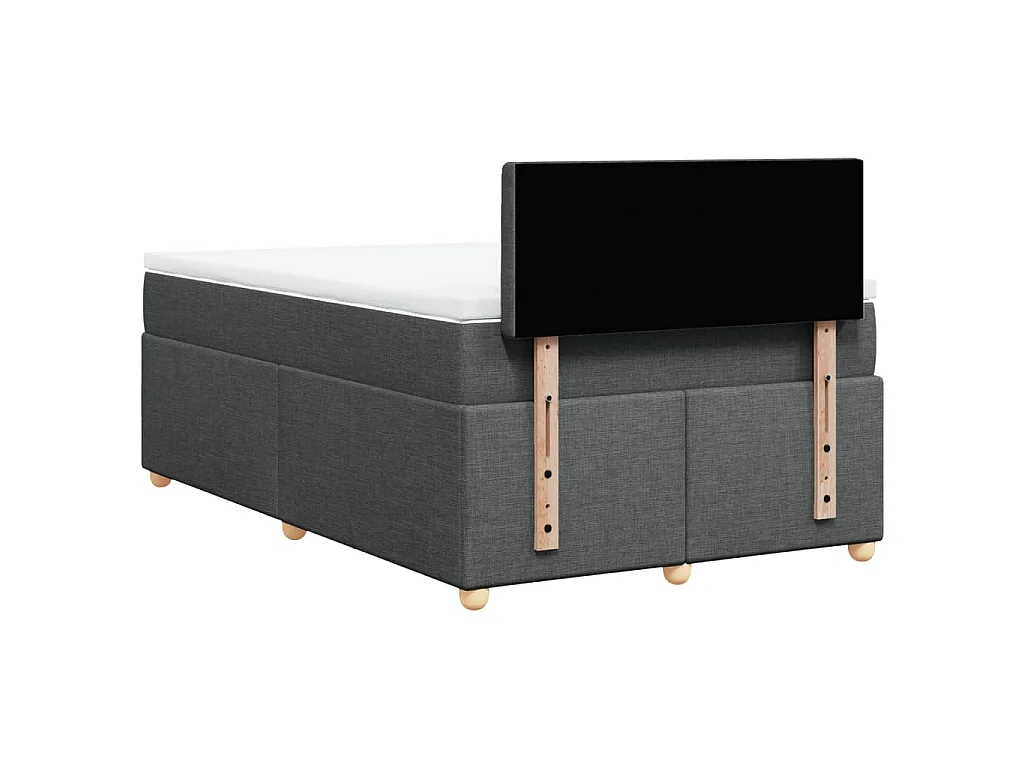 Boxspringbett mit Matratze Dunkelgrau 120x200 cm Stoff