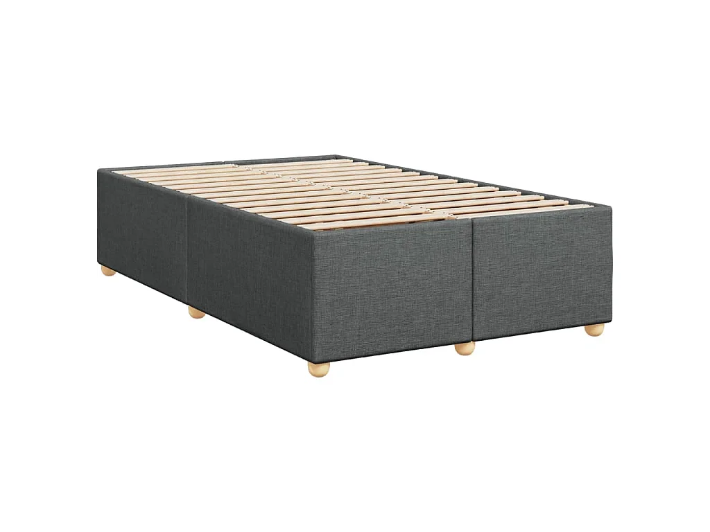 Boxspringbett mit Matratze Dunkelgrau 120x200 cm Stoff