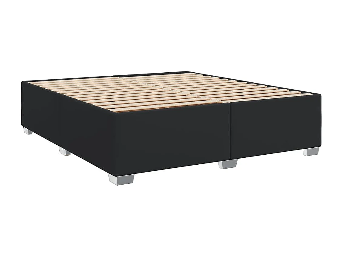 Cama com molas/colchão 180x200 cm couro artificial preto