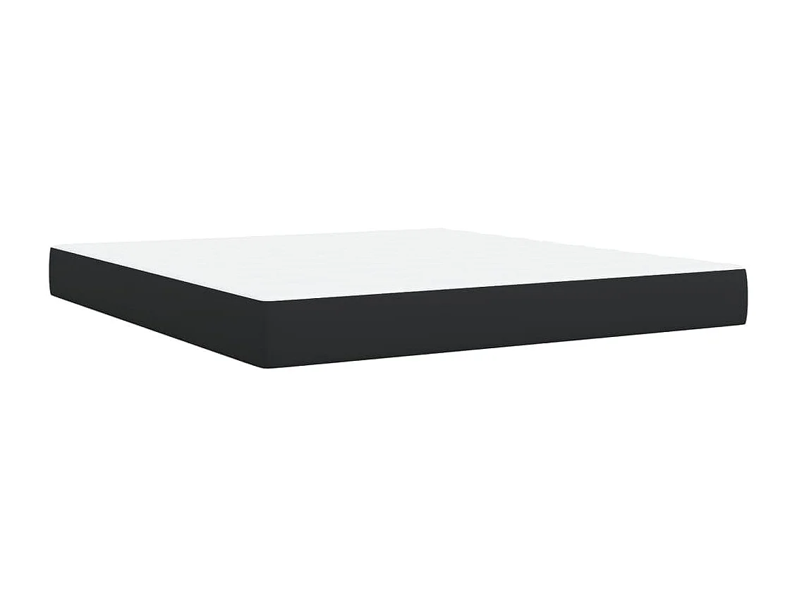 Cama com molas/colchão 180x200 cm couro artificial preto