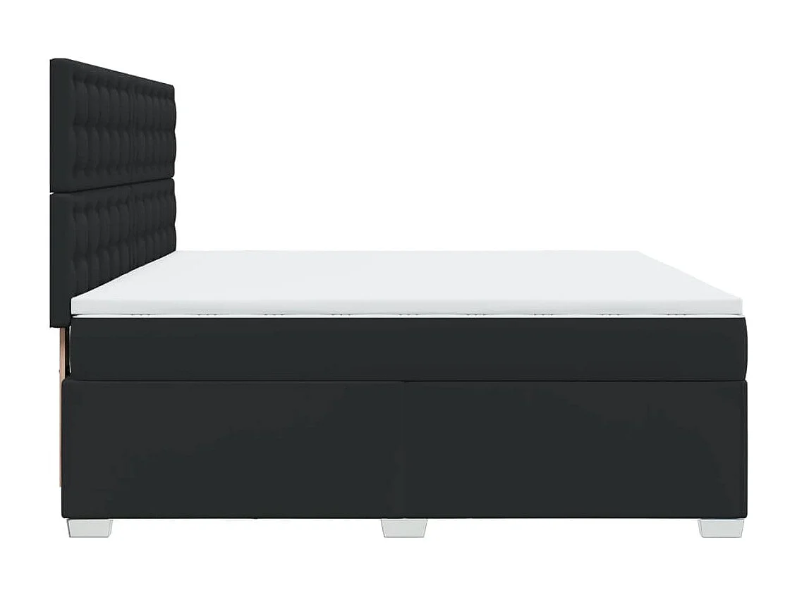 Cama com molas/colchão 180x200 cm couro artificial preto