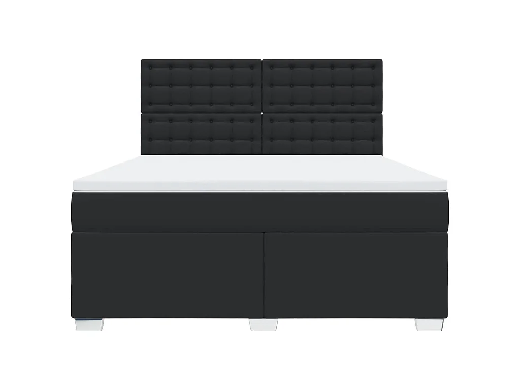 Boxspring met matras kunstleer zwart 180x200 cm