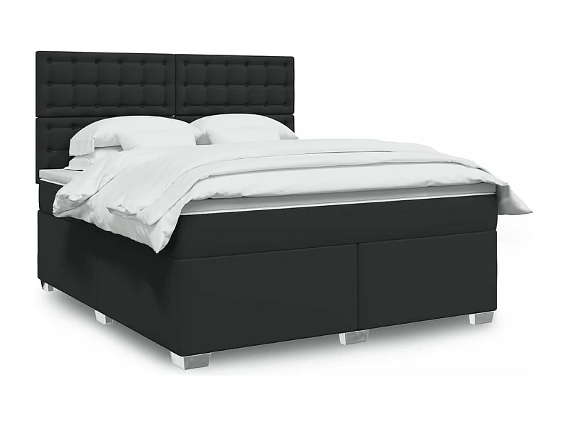 Boxspring met matras kunstleer zwart 180x200 cm