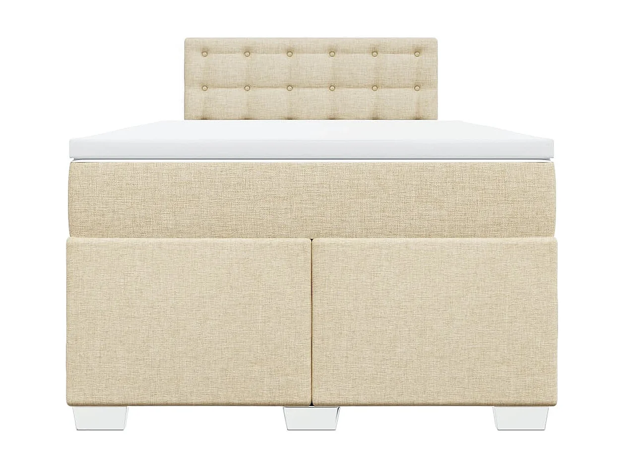 Boxspringbett mit Matratze Creme 120x190 cm Stoff