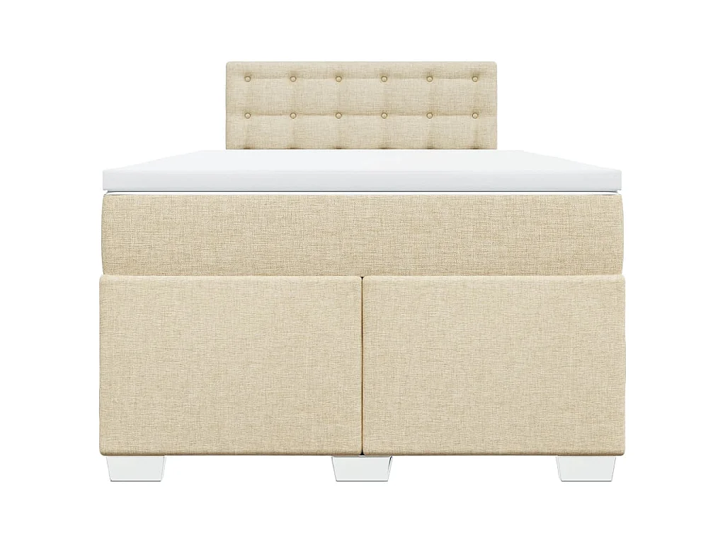 Giroletto a Molle con Materasso Crema 120x190 cm in Tessuto