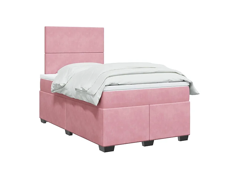 Sommier à lattes de lit avec matelas Rose 120x200 cm Velours