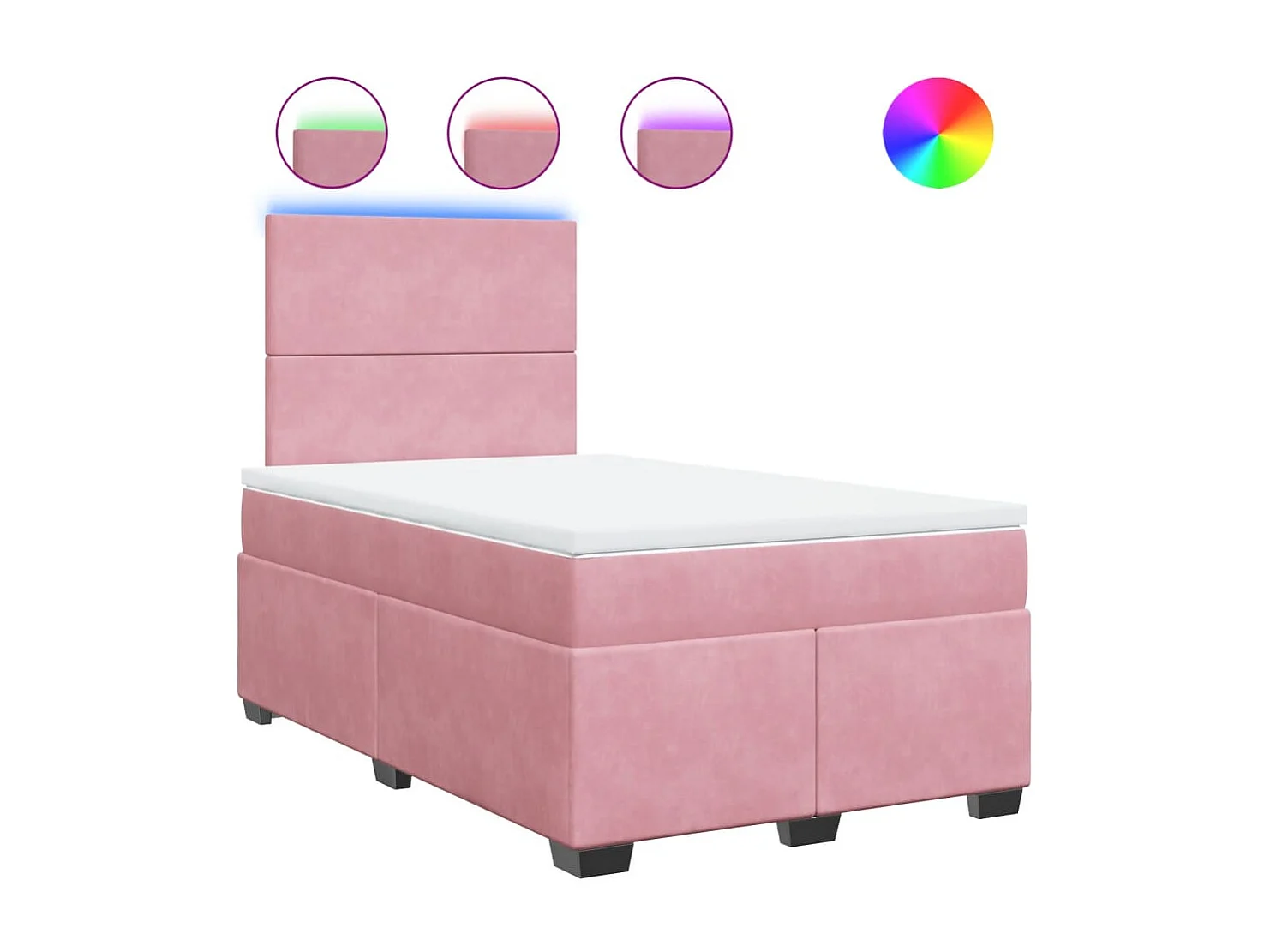 Boxspringbett mit Matratze Rosa 120x200 cm Samt