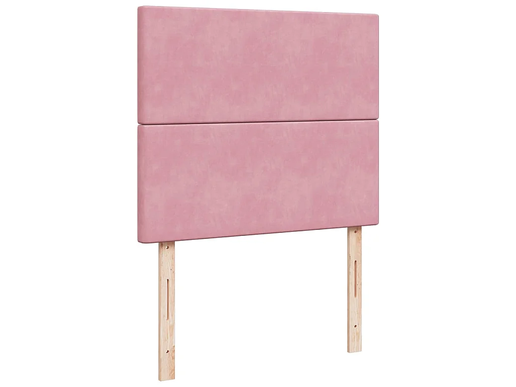 Cama box spring con colchón terciopelo rosa 120x200 cm